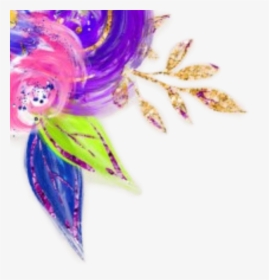#watercolor #handpainted #flowers #bouquet #crest #purple - Illustration, HD Png Download, Free Download