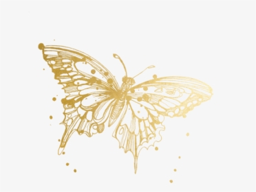 Butterfly Tattoos Temporary Accept Watercolor Tattly - Flying Gold Butterfly Png, Transparent Png, Free Download