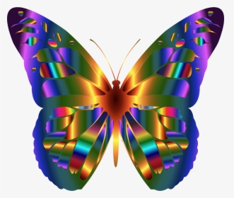Iridescent Monarch Butterfly 2 Clip Arts - Real Rainbow Monarch Butterfly, HD Png Download, Free Download
