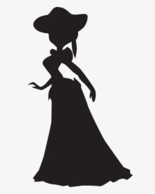 Silhouette Of Woman Lady Lady In A Ballroom Dress - Lady In Dress Silhouette, HD Png Download, Free Download