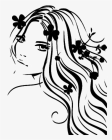 Png Long Hair Lady Silhouette Stock Image File Png - Silhouette Transparent Hair Logo, Png Download, Free Download