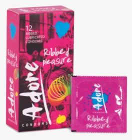 Adore Ribbed Pleasure Condoms - Adore Condoms Extra Sure, HD Png Download, Free Download