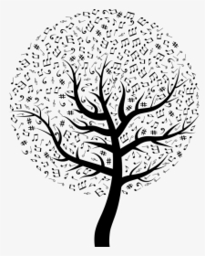 Music, Musical, Tree, Song, Sing, Notes, Clef, Bass - Music Pictures Black And White, HD Png Download, Free Download