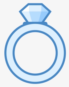 Diamond Ring Vector Png - Engagement Ring Icon Blue, Transparent Png, Free Download