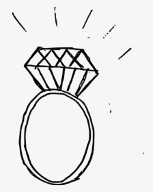 Diamond Ring, Jewelry, Jewel, Engagement, Ring, Diamond - Diamond Ring Drawn Transparent, HD Png Download, Free Download