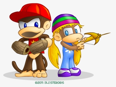 Diddy And Tiny Kong By Kjsteroids - Diddy Kong And Tiny Kong, HD Png Download, Free Download