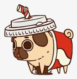 Cute Kawaii Pug Chibi Food Drink Sodafreetoedit - Pugs Dressed As Food, HD Png Download, Free Download