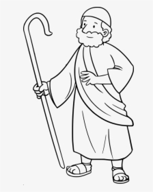 Bible Characters Png Black And White - Moses Clipart Black And White, Transparent Png, Free Download