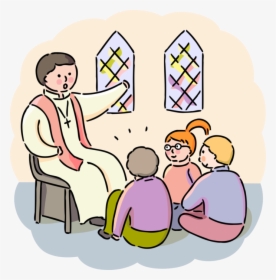 Vector Illustration Of Sunday School Religion Students - Priests Oath Of Poverty, HD Png Download, Free Download