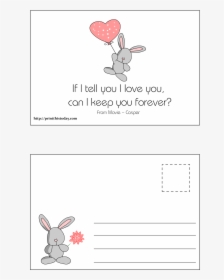Cute Love Postcard - Cartoon, HD Png Download, Free Download