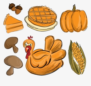 Thanksgiving Dinner Drawing At Getdrawings - Draw Cartoon Thanksgiving Dinner, HD Png Download, Free Download