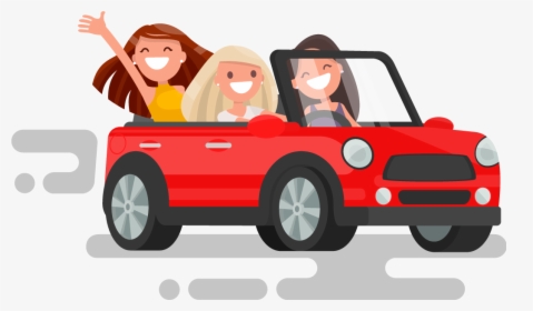 Car With Driver And Passenger Png Free - Car With Passengers Clipart, Transparent Png, Free Download