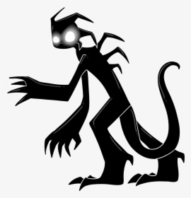 Monster Silhouette Clip Art - Drawing Monster Black And White, HD Png Download, Free Download