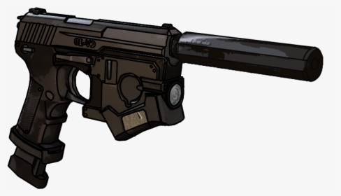 Silenced Pistol Png - Sci Fi Pistol Silenced, Transparent Png, Free Download