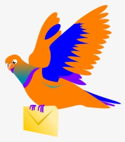 Email Message Bird Svg Clip Arts - Bird Flying Clipart Png, Transparent Png, Free Download