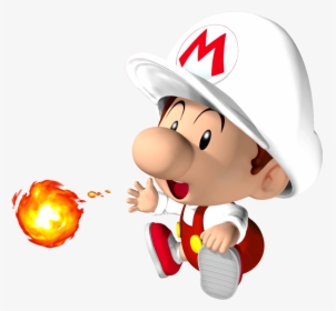 Mario Fireball Png - Super Mario Baby Mario, Transparent Png, Free Download