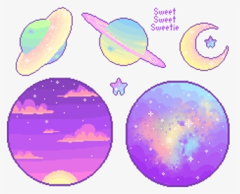 Transparent Tumblr Planet Png - Cute Space Pixel Art, Png Download, Free Download