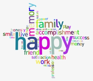 Prismatic Happy Family Word Cloud No Background Clip - Graphic Design, HD Png Download, Free Download