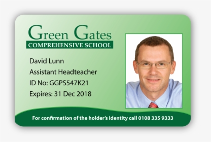 Colourful Green Gates Sample Id Card Design - School Id Card Design, HD Png Download, Free Download
