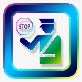 Icon, Stop, Cop, Id, Id Card Control, Entry, Customs - Symbol For Immigration, HD Png Download, Free Download