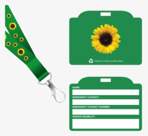Sunflower Lanyard And Id Card"   Title="sunflower Lanyard - Hidden Disabilities Sunflower Lanyard, HD Png Download, Free Download