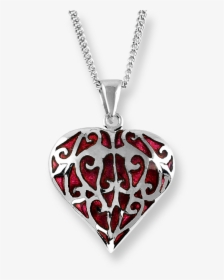 Nicole Barr Designs Fine Enamels Silver Heart Necklace-red - Locket, HD Png Download, Free Download