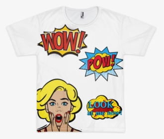 Prexz Wow Pow Look At Me Now Comic Tee - Cartoon, HD Png Download, Free Download