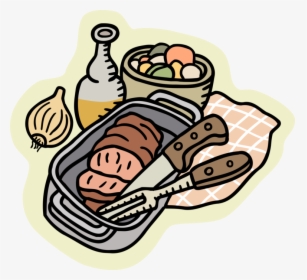 Vector Illustration Of Meatloaf Dinner In Cooking Pan, HD Png Download, Free Download