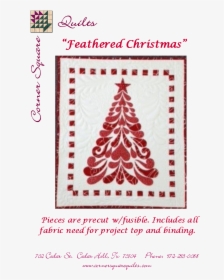 Feathered Christmas-red - Feathered Christmas Tree Quilt Pattern, HD Png Download, Free Download