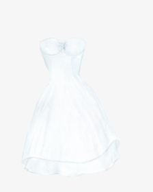 Cocktail Dress Wedding Dress White Satin - White Dress Transparent Background, HD Png Download, Free Download