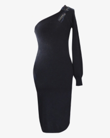 One Shoulder Sweater And Sequins Dressr - Little Black Dress, HD Png Download, Free Download