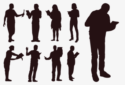 Poem Png Download - People Reading Silhouette Png, Transparent Png, Free Download