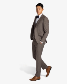 Cafe Brown Notch Lapel Suit By Allure - Grey Brown Suit, HD Png Download, Free Download