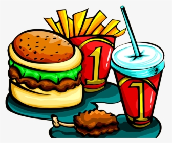 Cartoon Burger And Fries - Fast Food Cartoon Png, Transparent Png, Free Download