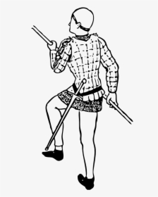 Figure Wearing A Jack Black White Line Art 555px - Clip Art, HD Png Download, Free Download