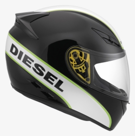 Integral Helmet Agv Diesel Full Jack Black White Green - Agv Diesel Helmet, HD Png Download, Free Download