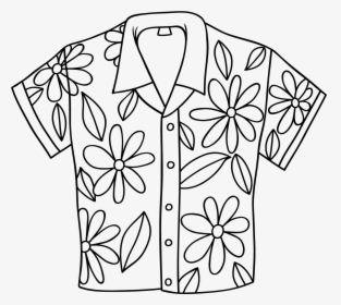 Hawaiian Shirt Digi Stamp - Drawings Of Hawaiian Shirts, HD Png Download, Free Download