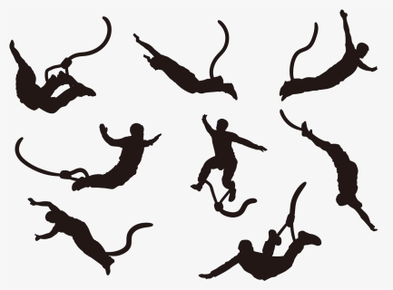Person Bungee Jumping Silhouette, HD Png Download, Free Download