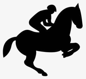 Jumping Horse With Jockey Silhouette - Jumping Horse Icon Png, Transparent Png, Free Download