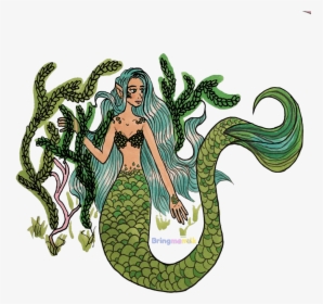 Green Scales Mermaid Digital , Png Download - Illustration, Transparent Png, Free Download