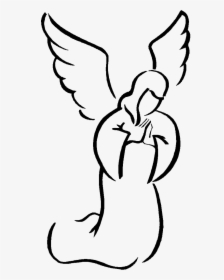 Church Of The Advent Christmas Angel - Angel Praying Black And White, HD Png Download, Free Download