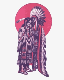 Native American Couple Clip Arts - Native American Couple, HD Png Download, Free Download