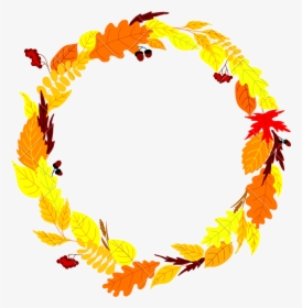 Fall Leaves Clipart Frame - Autumn Leaves Round Border, HD Png Download, Free Download