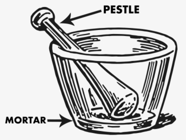 Transparent Apothecary Clipart - Mortar And Pestle Labelled Diagram, HD Png Download, Free Download