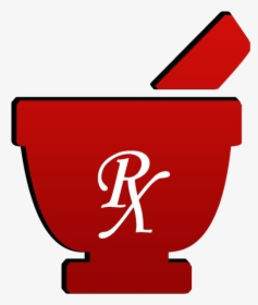 Mortar Pestle Symbol Rx - Red Mortar And Pestle, HD Png Download, Free Download