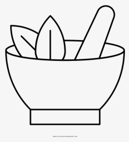Mortar And Pestle Coloring Page - Coloring Picture Of Mortar, HD Png Download, Free Download