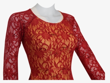 Red Lace Ao Dai Vietnamese Traditional Long Dress - Blouse, HD Png Download, Free Download