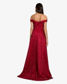 Red Lace Off Shoulder Stylish Gown, HD Png Download, Free Download