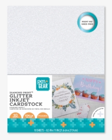 Pen Gear Glitter Inkjet Printable White Cardstock - Pen Gear Glitter Paper, HD Png Download, Free Download