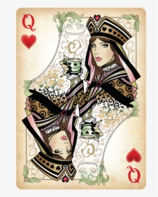 The Queen Of Hearts Playing Card - Queen Of Hearts Card Design, HD Png Download, Free Download